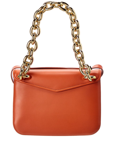 Shop Bottega Veneta Mount Leather Shoulder Bag In Orange