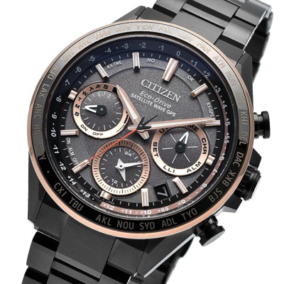 Pre-owned Citizen Attesa Cc4016-67e Act Line Black Titanium Gps Eco-drive Solar Watch Men