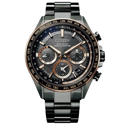 Pre-owned Citizen Attesa Cc4016-67e Act Line Black Titanium Gps Eco-drive Solar Watch Men