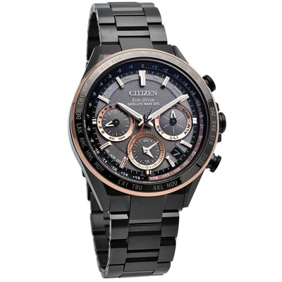 Pre-owned Citizen Attesa Cc4016-67e Act Line Black Titanium Gps Eco-drive Solar Watch Men