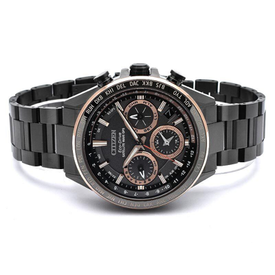Pre-owned Citizen Attesa Cc4016-67e Act Line Black Titanium Gps Eco-drive Solar Watch Men