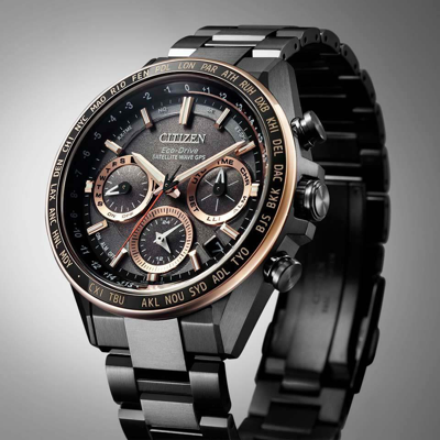 Pre-owned Citizen Attesa Cc4016-67e Act Line Black Titanium Gps Eco-drive Solar Watch Men