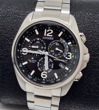 Pre-owned Citizen Radio Controlled World Time Men's Watch Stainless Steel Cb5921-59e