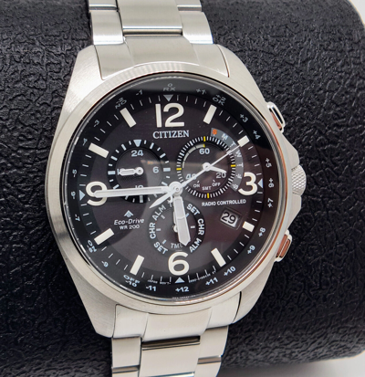 Pre-owned Citizen Radio Controlled World Time Men's Watch Stainless Steel Cb5921-59e