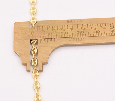 Pre-owned Bayam 4.7mm Puffed Mariner Anchor Chain Necklace Real Solid 14k Yellow Gold 12" 4 Kids