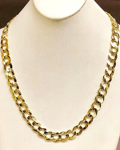 Pre-owned R C I 14k Solid Yellow Gold Men Comfort Curb Link 22" 12.2mm 73 Grams Chain/necklace In No Stone