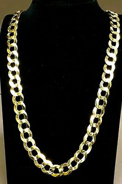 Pre-owned R C I 14k Solid Yellow Gold Men Comfort Curb Link 22" 12.2mm 73 Grams Chain/necklace In No Stone