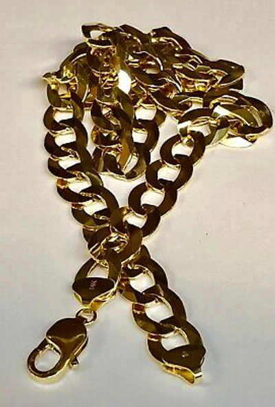 Pre-owned R C I 14k Solid Yellow Gold Men Comfort Curb Link 22" 12.2mm 73 Grams Chain/necklace In No Stone