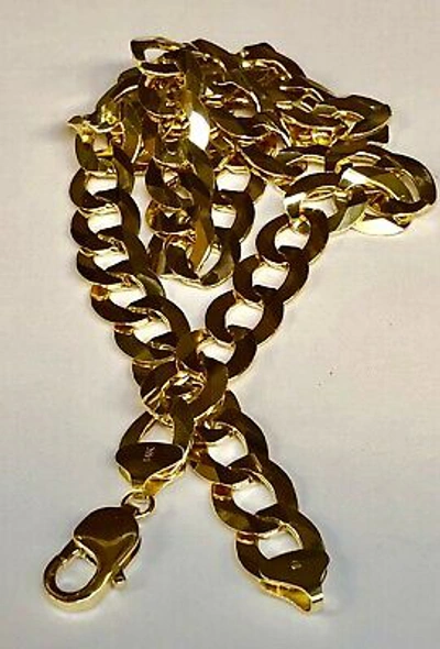Pre-owned R C I 14k Yellow Gold 22" Mens Solid Comfort Curb Link 12.2mm 73 Grams Chain/necklace In No Stone