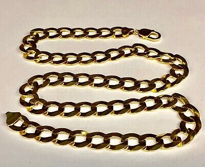 Pre-owned R C I 14k Solid Yellow Gold Men Comfort Curb Link 22" 12.2mm 73 Grams Chain/necklace In No Stone