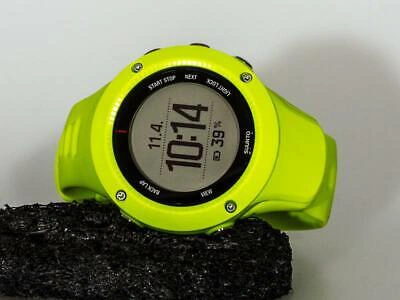 Pre-owned Suunto Ss021261000 Ambit3 Run Lime Heart Rate Mobile Connection Gps Watch