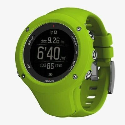 Pre-owned Suunto Ss021261000 Ambit3 Run Lime Heart Rate Mobile Connection Gps Watch