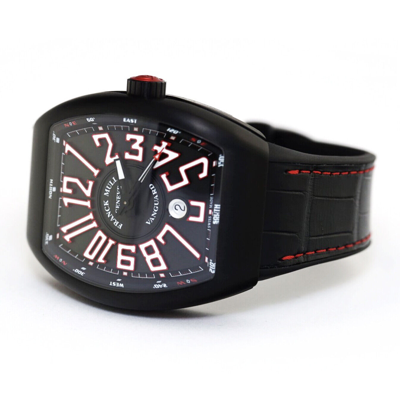 Pre-owned Franck Muller Vanguard Black Titanium Wristwatch V45 Sc Dt Tt Br Er