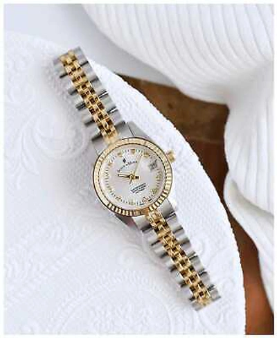 Pre-owned Jacques Du Manoir Inspiration Crystal (26mm) Silver Dial / Two-tone Nro.08 Watch