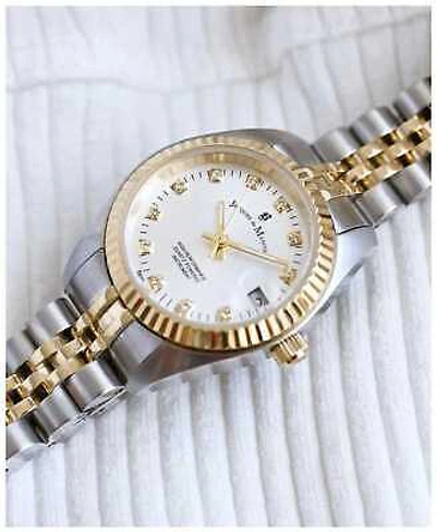 Pre-owned Jacques Du Manoir Inspiration Crystal (26mm) Silver Dial / Two-tone Nro.08 Watch