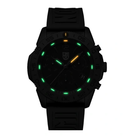 Pre-owned Luminox Xs.3141.bo Pacific Diver All Black Rubber Diver Watch