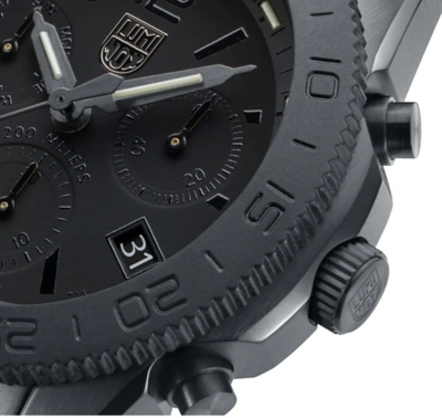 Pre-owned Luminox Xs.3141.bo Pacific Diver All Black Rubber Diver Watch