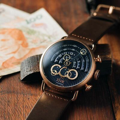 Pre-owned Xeric Halograph Chrono Sapphire Rose Gold Indigo