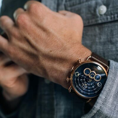 Pre-owned Xeric Halograph Chrono Sapphire Rose Gold Indigo