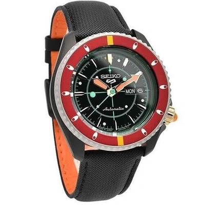 Pre-owned Seiko 5 Sports Men's Watch Jojo's Bizarre Adventure Narancia Ghirga Sbsa037