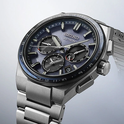 Pre-owned Seiko Astron Nexter Sbxc109 Men's Watch Solar Gps Blue Gray 2022