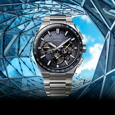 Pre-owned Seiko Astron Nexter Sbxc109 Men's Watch Solar Gps Blue Gray 2022