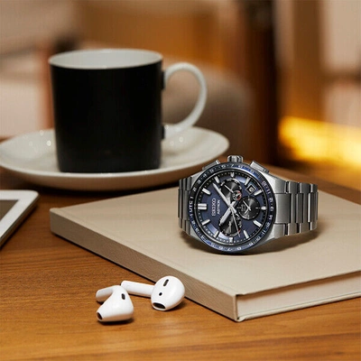 Pre-owned Seiko Astron Nexter Sbxc109 Men's Watch Solar Gps Blue Gray 2022