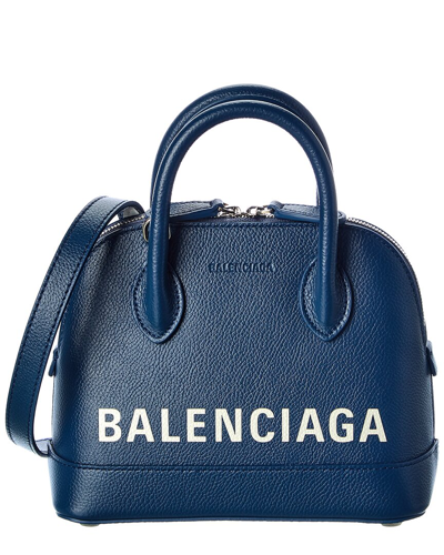 Balenciaga Ville Xxs Leather Top Handle Tote In Blue | ModeSens