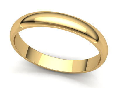 Pre-owned Jewelwesell Domed Plain Band Ring Mens Womens 2mm 3mm 4mm 5mm 6mm 7mm 8mm Solid 18k Gold