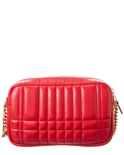Shop Burberry Lola Small Leather Camera Bag In Red