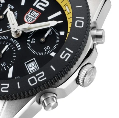 Pre-owned Luminox Swiss Made Pacific Diver Chronograph Yellow Rubber Mens Watch Xs.3145