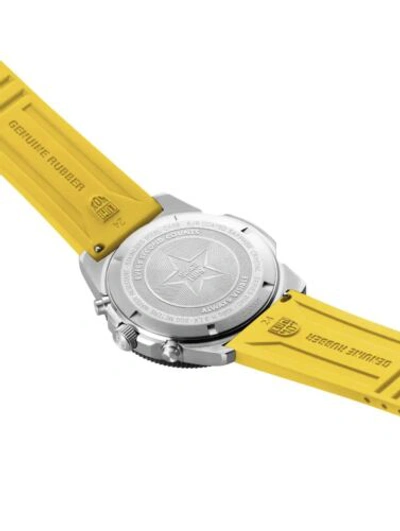 Pre-owned Luminox Swiss Made Pacific Diver Chronograph Yellow Rubber Mens Watch Xs.3145