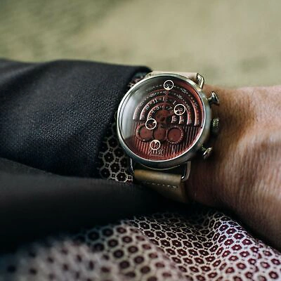 Pre-owned Xeric Halograph Chrono Sapphire Silver Oxblood