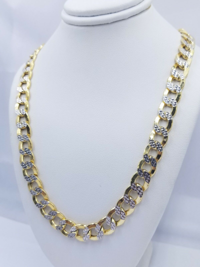 Pre-owned My Elite Jeweler 12mm Real Gold Mens Necklace Cuban Link 26" Diamond Cut 10k Yellow Gold Chain