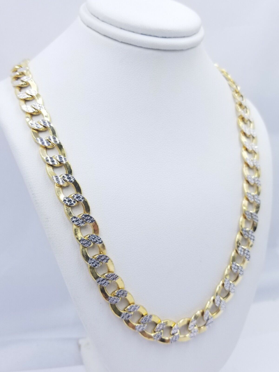 Pre-owned My Elite Jeweler 12mm Real Gold Mens Necklace Cuban Link 26" Diamond Cut 10k Yellow Gold Chain