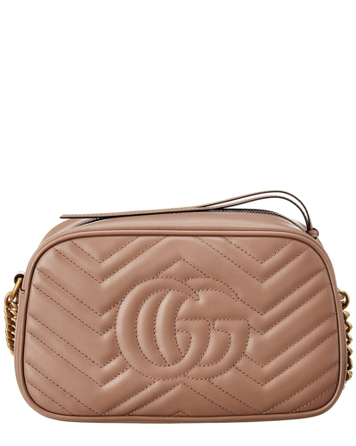 Shop Gucci Gg Marmont Small Matelasse Leather Shoulder Bag In Beige