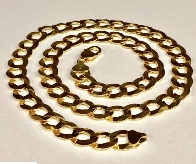 Pre-owned R C I 14kt Solid Yellow Gold Men Comfort Curb Link 22" 12.2mm 73 Grams Chain/necklace