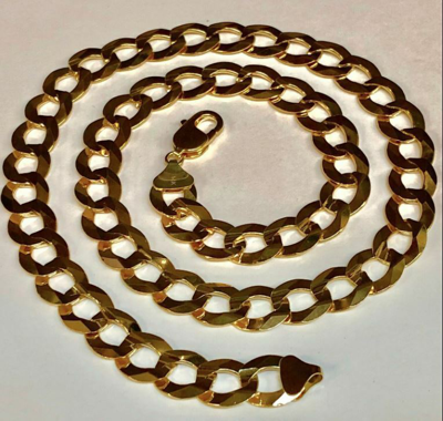 Pre-owned R C I 14kt Solid Yellow Gold Men Comfort Curb Link 22" 12.2mm 73 Grams Chain/necklace