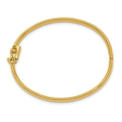 Pre-owned Children 's 14k Yellow Gold Children's Polished Hinged 3.75mm Baby Bangle Kid's Jewelry 5"