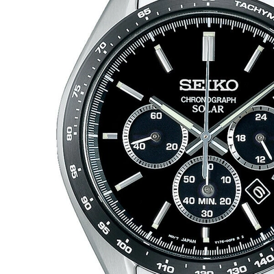 Pre-owned Seiko Selection Solar Chronograph Sbpy167 Men's Watch Black 2022