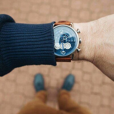 Pre-owned Xeric Halograph Chrono Sapphire Silver Navy