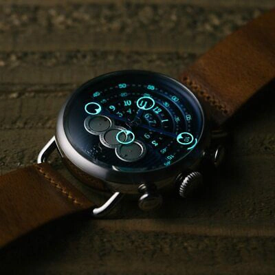 Pre-owned Xeric Halograph Chrono Sapphire Silver Navy