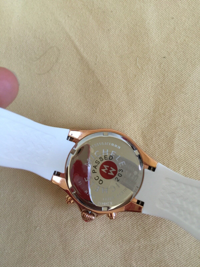 Pre-owned Michele (on Sale)  Jelly Bean White Watch Mww12f000030 Retail $400