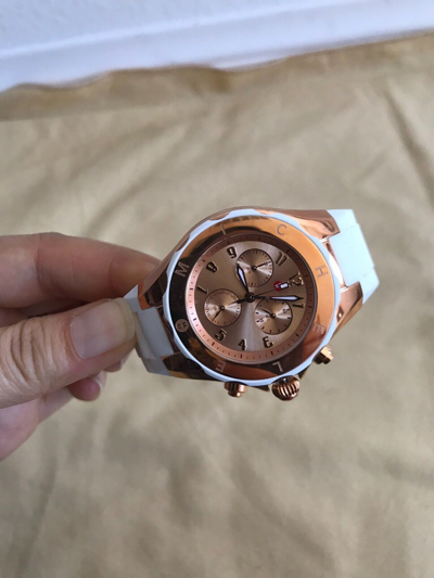 Pre-owned Michele (on Sale)  Jelly Bean White Watch Mww12f000030 Retail $400