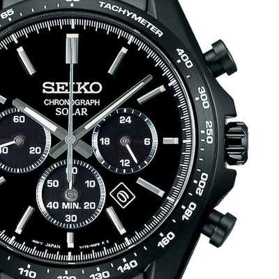 Pre-owned Seiko Selection Solar Chronograph Sbpy169 Men's Watch Black Date 2022