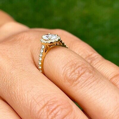 Pre-owned Knr Gia Certified 14k Solid Yellow Gold Oval Cut Diamond Engagement Rings 1.50ctw In White