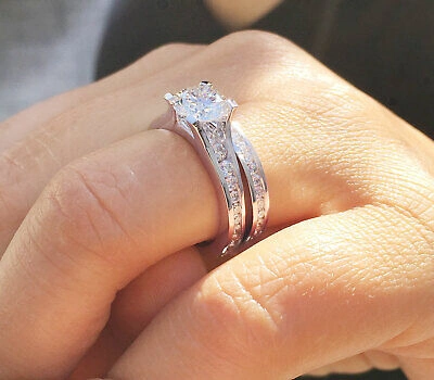 Pre-owned Knr Gia Certified 14k Solid White Gold Round Cut Diamond Engagement Rings 3.20ctw