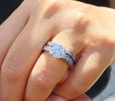 Pre-owned Knr Gia Certified 14k Solid White Gold Round Cut Diamond Engagement Rings 3.20ctw