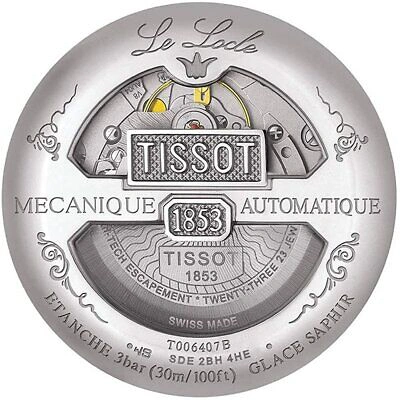 Pre-owned Tissot Mens Le Locle Stainless Steel Dress Watch Black T0064071605300