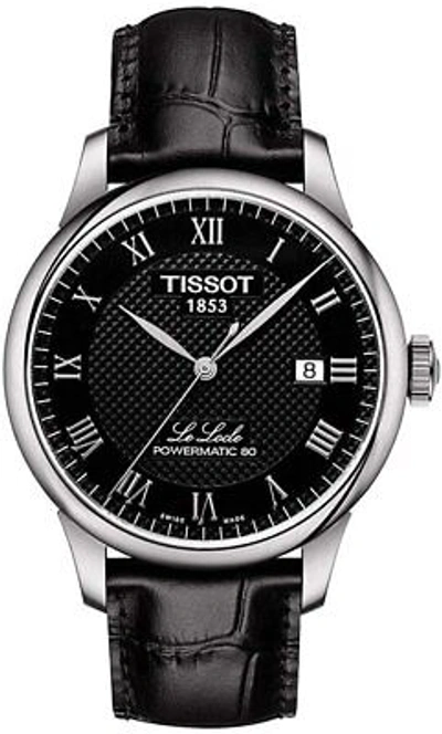 Pre-owned Tissot Mens Le Locle Stainless Steel Dress Watch Black T0064071605300